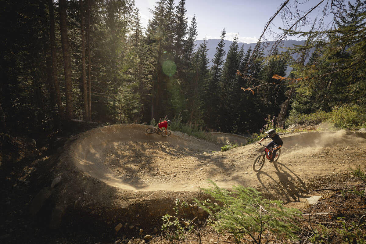 bikers at whistler bike park